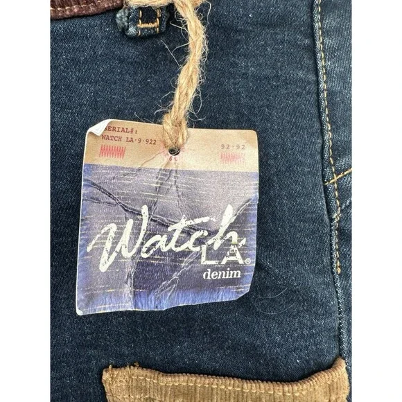 Vintage 70s style Patchwork Watch LA Flare Bell Bottom Cotton Denim Jeans NWT - Picture 13 of 16